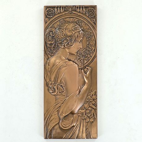 Cherry Blossom, Cold Cast Bronze Wall Plaque by Beauchamp Bronze